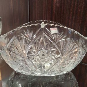 Crystal Boat Vase - New in Box